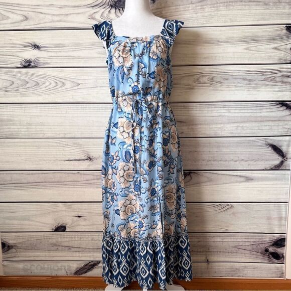 Casa Cabana Blue Paisley Patterned Midi Dress - Picture 3 of 11
